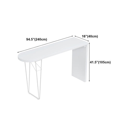Solid Wood Bar Table Contemporary Bar Table with Sled Base in White Clearhalo 'Bar Furniture' 'Bar Tables' 'bar_tables' 'furn' 'furn_bar_tables' 'Furniture' 'furniture_bar_tables' 'Kitchen & Dining Furniture' 4939332