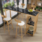 Stone Top Bar Dining Table Traditional Luxury Rectangle Bar Table with Gold Sled Base 78.7"L x 15.7"W x 41.3"H Black Without Chairs Clearhalo 'Bar Furniture' 'Bar Tables' 'bar_tables' 'furn' 'furn_bar_tables' 'Furniture' 'furniture_bar_tables' 'Kitchen & Dining Furniture' 4939333
