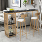 Stone Top Bar Dining Table Traditional Luxury Rectangle Bar Table with Gold Sled Base Clearhalo 'Bar Furniture' 'Bar Tables' 'bar_tables' 'furn' 'furn_bar_tables' 'Furniture' 'furniture_bar_tables' 'Kitchen & Dining Furniture' 4939340