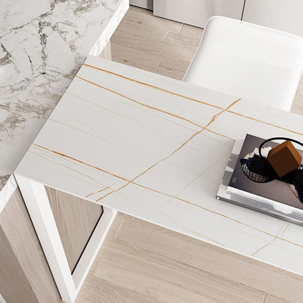 Stone Top Bar Table Traditional Luxury Bar Dining Table with Sled Base Clearhalo 'Bar Furniture' 'Bar Tables' 'bar_tables' 'furn' 'furn_bar_tables' 'Furniture' 'furniture_bar_tables' 'Kitchen & Dining Furniture' 4939353