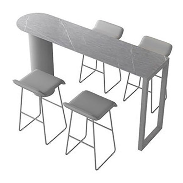 Stone Top Bar Table Traditional Luxury Bar Dining Table with Sled Base Clearhalo 'Bar Furniture' 'Bar Tables' 'bar_tables' 'furn' 'furn_bar_tables' 'Furniture' 'furniture_bar_tables' 'Kitchen & Dining Furniture' 4939355