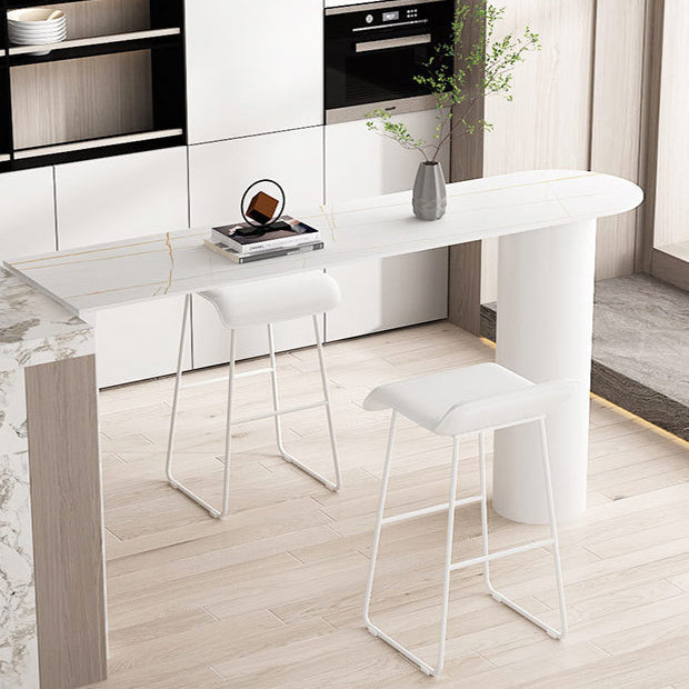 Stone Top Bar Table Traditional Luxury Bar Dining Table with Sled Base Clearhalo 'Bar Furniture' 'Bar Tables' 'bar_tables' 'furn' 'furn_bar_tables' 'Furniture' 'furniture_bar_tables' 'Kitchen & Dining Furniture' 4939356