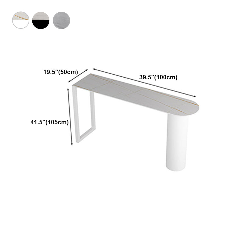 Stone Top Bar Table Traditional Luxury Bar Dining Table with Sled Base Clearhalo 'Bar Furniture' 'Bar Tables' 'bar_tables' 'furn' 'furn_bar_tables' 'Furniture' 'furniture_bar_tables' 'Kitchen & Dining Furniture' 4939357