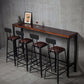Wood Bar Dining Table Industrial Bar Dining Table with Trestle Base 86.6"L x 15.7"W x 41.3"H Without Chairs Clearhalo 'Bar Furniture' 'Bar Tables' 'bar_tables' 'furn' 'furn_bar_tables' 'Furniture' 'furniture_bar_tables' 'Kitchen & Dining Furniture' 4939363