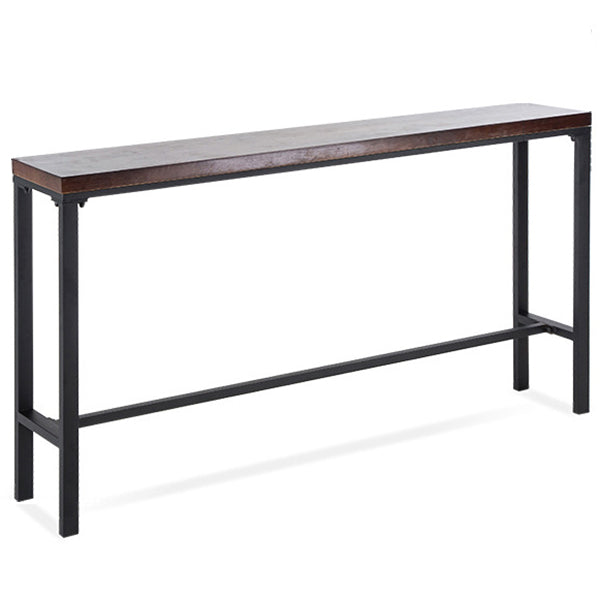 Wood Bar Dining Table Industrial Bar Dining Table with Trestle Base Without Chairs Clearhalo 'Bar Furniture' 'Bar Tables' 'bar_tables' 'furn' 'furn_bar_tables' 'Furniture' 'furniture_bar_tables' 'Kitchen & Dining Furniture' 4939367