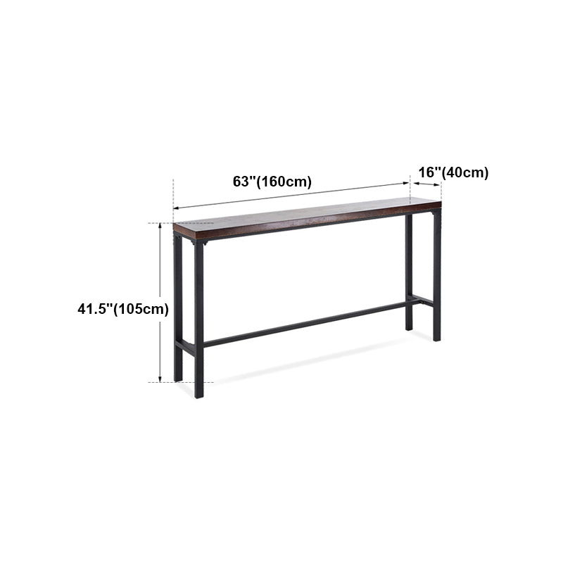 Wood Bar Dining Table Industrial Bar Dining Table with Trestle Base Clearhalo 'Bar Furniture' 'Bar Tables' 'bar_tables' 'furn' 'furn_bar_tables' 'Furniture' 'furniture_bar_tables' 'Kitchen & Dining Furniture' 4939376