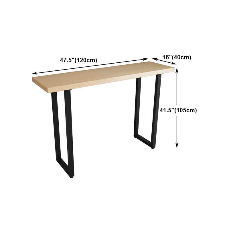 Solid Wood Bar Dining Table Industrial Bar Table with Sled Base in Black Clearhalo 'Bar Furniture' 'Bar Tables' 'bar_tables' 'furn' 'furn_bar_tables' 'Furniture' 'furniture_bar_tables' 'Kitchen & Dining Furniture' 4939410