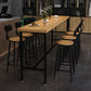 Solid Wood Bar Dining Table Industrial Bar Dining Table with Black Trestle Base 86.6"L x 15.7"W x 41.3"H Without Chairs Clearhalo 'Bar Furniture' 'Bar Tables' 'bar_tables' 'furn' 'furn_bar_tables' 'Furniture' 'furniture_bar_tables' 'Kitchen & Dining Furniture' 4939431