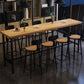 Solid Wood Bar Dining Table Industrial Bar Dining Table with Black Trestle Base 70.9"L x 15.7"W x 41.3"H Without Chairs Clearhalo 'Bar Furniture' 'Bar Tables' 'bar_tables' 'furn' 'furn_bar_tables' 'Furniture' 'furniture_bar_tables' 'Kitchen & Dining Furniture' 4939433