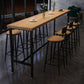 Solid Wood Bar Dining Table Industrial Bar Dining Table with Black Trestle Base Clearhalo 'Bar Furniture' 'Bar Tables' 'bar_tables' 'furn' 'furn_bar_tables' 'Furniture' 'furniture_bar_tables' 'Kitchen & Dining Furniture' 4939440