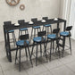 Stone Bar Table Industrial Bar Dining Table with Trestle Base in Black 63"L x 15.7"W x 41.3"H Without Chairs Clearhalo 'Bar Furniture' 'Bar Tables' 'bar_tables' 'furn' 'furn_bar_tables' 'Furniture' 'furniture_bar_tables' 'Kitchen & Dining Furniture' 4939452