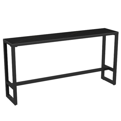 Stone Bar Table Industrial Bar Dining Table with Trestle Base in Black Without Chairs Clearhalo 'Bar Furniture' 'Bar Tables' 'bar_tables' 'furn' 'furn_bar_tables' 'Furniture' 'furniture_bar_tables' 'Kitchen & Dining Furniture' 4939454