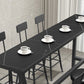 Stone Bar Table Industrial Bar Dining Table with Trestle Base in Black Clearhalo 'Bar Furniture' 'Bar Tables' 'bar_tables' 'furn' 'furn_bar_tables' 'Furniture' 'furniture_bar_tables' 'Kitchen & Dining Furniture' 4939455