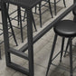 Stone Bar Table Industrial Bar Dining Table with Trestle Base in Black Clearhalo 'Bar Furniture' 'Bar Tables' 'bar_tables' 'furn' 'furn_bar_tables' 'Furniture' 'furniture_bar_tables' 'Kitchen & Dining Furniture' 4939456