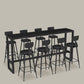 Stone Bar Table Industrial Bar Dining Table with Trestle Base in Black Clearhalo 'Bar Furniture' 'Bar Tables' 'bar_tables' 'furn' 'furn_bar_tables' 'Furniture' 'furniture_bar_tables' 'Kitchen & Dining Furniture' 4939457