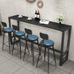 Stone Bar Table Industrial Bar Dining Table with Trestle Base in Black Clearhalo 'Bar Furniture' 'Bar Tables' 'bar_tables' 'furn' 'furn_bar_tables' 'Furniture' 'furniture_bar_tables' 'Kitchen & Dining Furniture' 4939459