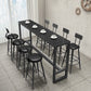 Stone Bar Table Industrial Bar Dining Table with Trestle Base in Black Clearhalo 'Bar Furniture' 'Bar Tables' 'bar_tables' 'furn' 'furn_bar_tables' 'Furniture' 'furniture_bar_tables' 'Kitchen & Dining Furniture' 4939460