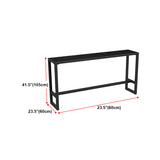 Stone Bar Table Industrial Bar Dining Table with Trestle Base in Black Clearhalo 'Bar Furniture' 'Bar Tables' 'bar_tables' 'furn' 'furn_bar_tables' 'Furniture' 'furniture_bar_tables' 'Kitchen & Dining Furniture' 4939461