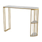 Glam Bar Dining Table Stone Top Iron Indoor Bistro Table with Shelf Gold-White Without Chairs Clearhalo 'Bar Furniture' 'Bar Tables' 'bar_tables' 'furn' 'furn_bar_tables' 'Furniture' 'furniture_bar_tables' 'Kitchen & Dining Furniture' 4939471