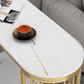Glam Bar Dining Table Stone Top Iron Indoor Bistro Table with Shelf Clearhalo 'Bar Furniture' 'Bar Tables' 'bar_tables' 'furn' 'furn_bar_tables' 'Furniture' 'furniture_bar_tables' 'Kitchen & Dining Furniture' 4939473