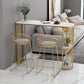 Glam Bar Dining Table Stone Top Iron Indoor Bistro Table with Shelf Clearhalo 'Bar Furniture' 'Bar Tables' 'bar_tables' 'furn' 'furn_bar_tables' 'Furniture' 'furniture_bar_tables' 'Kitchen & Dining Furniture' 4939475