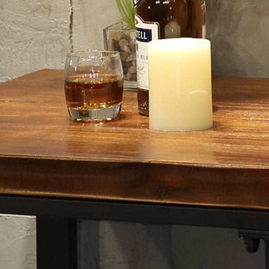 Pine Wood Bar Dining Table Industrial Bar Table with 4 Legs Base for Cafe Milk Tea Shop Clearhalo 'Bar Furniture' 'Bar Tables' 'bar_tables' 'Furniture' 'furniture_bar_tables' 'Kitchen & Dining Furniture' 4939492