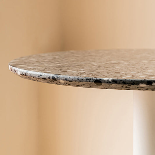 Industrial Steel Bar Dining Table Terrazzo Top Indoor Bistro Table with Single Pedestal Clearhalo 'Bar Furniture' 'Bar Tables' 'bar_tables' 'furn' 'furn_bar_tables' 'Furniture' 'furniture_bar_tables' 'Kitchen & Dining Furniture' 4939516