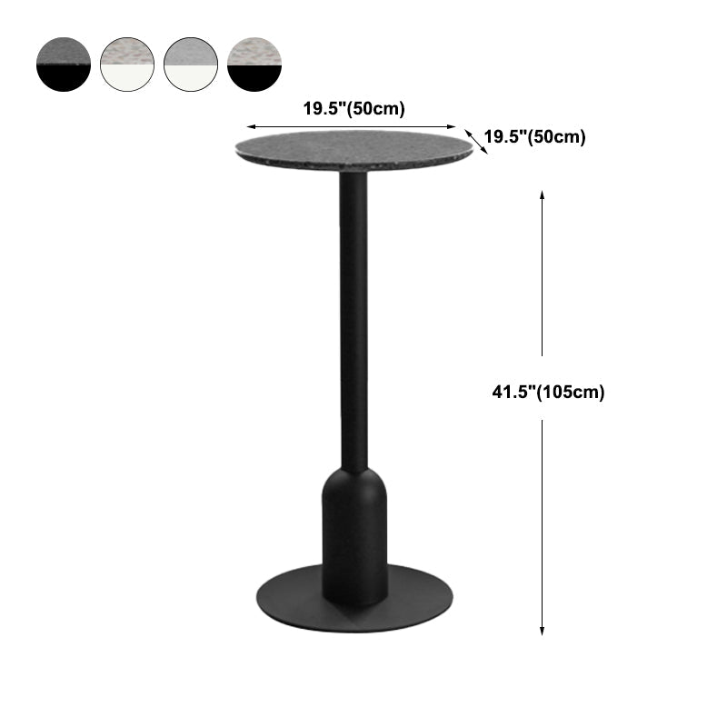 Industrial Steel Bar Dining Table Terrazzo Top Indoor Bistro Table with Single Pedestal Clearhalo 'Bar Furniture' 'Bar Tables' 'bar_tables' 'furn' 'furn_bar_tables' 'Furniture' 'furniture_bar_tables' 'Kitchen & Dining Furniture' 4939523