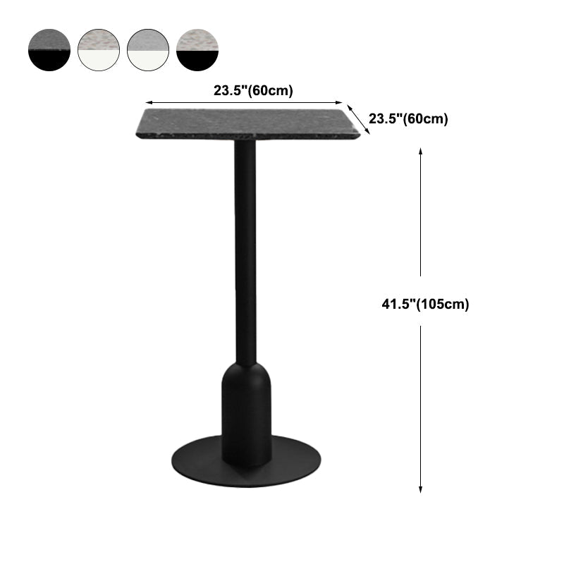 Industrial Steel Bar Dining Table Terrazzo Top Indoor Bistro Table with Single Pedestal Clearhalo 'Bar Furniture' 'Bar Tables' 'bar_tables' 'furn' 'furn_bar_tables' 'Furniture' 'furniture_bar_tables' 'Kitchen & Dining Furniture' 4939526