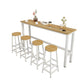 Contemporary Bar Table Rectangle Bar Dining Table with Trestle Base White-Brown Without Chairs Clearhalo 'Bar Furniture' 'Bar Tables' 'bar_tables' 'furn' 'furn_bar_tables' 'Furniture' 'furniture_bar_tables' 'Kitchen & Dining Furniture' 4939568