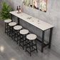 Contemporary Bar Table Rectangle Bar Dining Table with Trestle Base Black-White Without Chairs Clearhalo 'Bar Furniture' 'Bar Tables' 'bar_tables' 'furn' 'furn_bar_tables' 'Furniture' 'furniture_bar_tables' 'Kitchen & Dining Furniture' 4939573