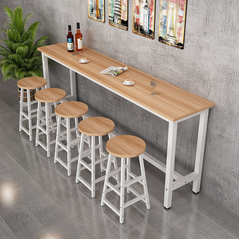Contemporary Bar Table Rectangle Bar Dining Table with Trestle Base Clearhalo 'Bar Furniture' 'Bar Tables' 'bar_tables' 'furn' 'furn_bar_tables' 'Furniture' 'furniture_bar_tables' 'Kitchen & Dining Furniture' 4939575