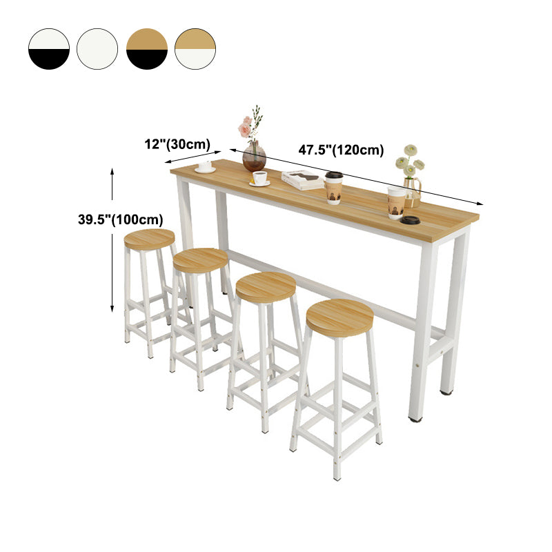 Contemporary Bar Table Rectangle Bar Dining Table with Trestle Base Clearhalo 'Bar Furniture' 'Bar Tables' 'bar_tables' 'furn' 'furn_bar_tables' 'Furniture' 'furniture_bar_tables' 'Kitchen & Dining Furniture' 4939577