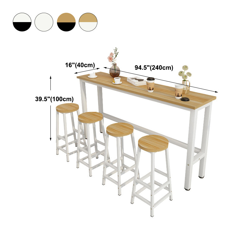 Contemporary Bar Table Rectangle Bar Dining Table with Trestle Base Clearhalo 'Bar Furniture' 'Bar Tables' 'bar_tables' 'furn' 'furn_bar_tables' 'Furniture' 'furniture_bar_tables' 'Kitchen & Dining Furniture' 4939588