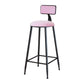 Industrial Armless Backrest Counter Stool Iron Cafe Bar Stool with Velvet Cushion Pink 1 Piece Bar Stool(30"H) Clearhalo 'Bar Furniture' 'Bar Stools' 'bar_stools' 'furn' 'furn_bar_stools' 'Furniture' 'furniture_bar_stools' 'Kitchen & Dining Furniture' 4939596