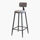 Industrial Armless Backrest Counter Stool Iron Cafe Bar Stool with Velvet Cushion Clearhalo 'Bar Furniture' 'Bar Stools' 'bar_stools' 'furn' 'furn_bar_stools' 'Furniture' 'furniture_bar_stools' 'Kitchen & Dining Furniture' 4939597