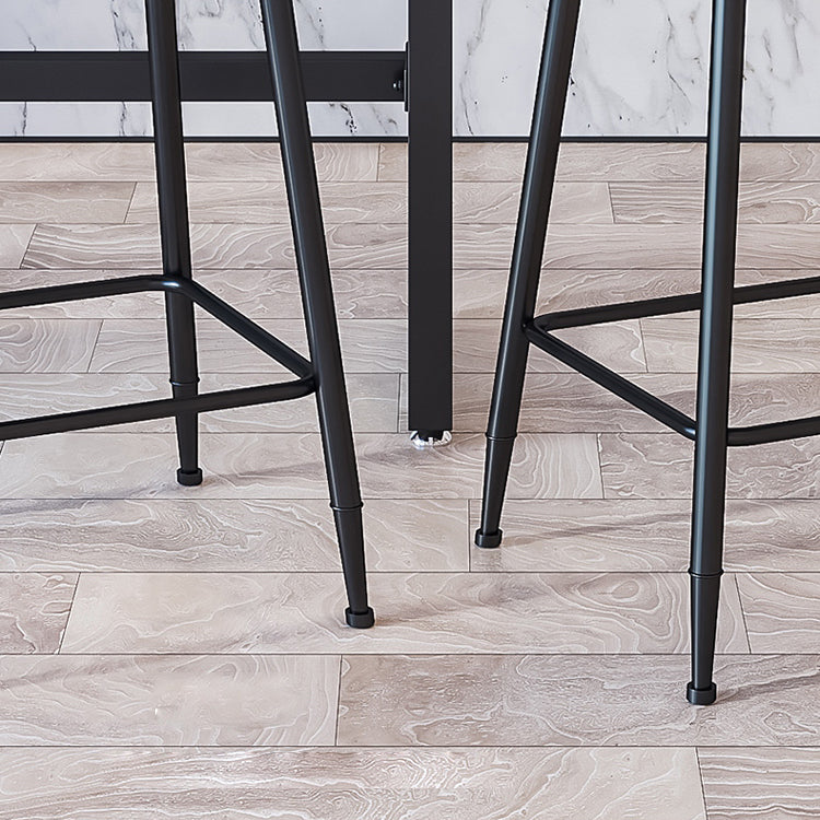 Industrial Armless Backrest Counter Stool Iron Cafe Bar Stool with Velvet Cushion Clearhalo 'Bar Furniture' 'Bar Stools' 'bar_stools' 'furn' 'furn_bar_stools' 'Furniture' 'furniture_bar_stools' 'Kitchen & Dining Furniture' 4939599