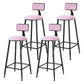 Industrial Armless Backrest Counter Stool Iron Cafe Bar Stool with Velvet Cushion Pink 4 Piece Set Bar Stool(30"H) Clearhalo 'Bar Furniture' 'Bar Stools' 'bar_stools' 'furn' 'furn_bar_stools' 'Furniture' 'furniture_bar_stools' 'Kitchen & Dining Furniture' 4939600