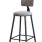 Industrial Armless Backrest Counter Stool Iron Cafe Bar Stool with Velvet Cushion Clearhalo 'Bar Furniture' 'Bar Stools' 'bar_stools' 'furn' 'furn_bar_stools' 'Furniture' 'furniture_bar_stools' 'Kitchen & Dining Furniture' 4939603