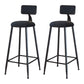 Industrial Armless Backrest Counter Stool Iron Cafe Bar Stool with Velvet Cushion Black 2 Piece Set Bar Stool(30"H) Clearhalo 'Bar Furniture' 'Bar Stools' 'bar_stools' 'furn' 'furn_bar_stools' 'Furniture' 'furniture_bar_stools' 'Kitchen & Dining Furniture' 4939604