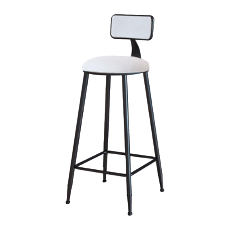 Industrial Armless Backrest Counter Stool Iron Cafe Bar Stool with Velvet Cushion White 1 Piece Bar Stool(30"H) Clearhalo 'Bar Furniture' 'Bar Stools' 'bar_stools' 'furn' 'furn_bar_stools' 'Furniture' 'furniture_bar_stools' 'Kitchen & Dining Furniture' 4939606