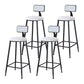 Industrial Armless Backrest Counter Stool Iron Cafe Bar Stool with Velvet Cushion White 4 Piece Set Bar Stool(30"H) Clearhalo 'Bar Furniture' 'Bar Stools' 'bar_stools' 'furn' 'furn_bar_stools' 'Furniture' 'furniture_bar_stools' 'Kitchen & Dining Furniture' 4939608