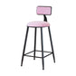 Industrial Armless Backrest Counter Stool Iron Cafe Bar Stool with Velvet Cushion Pink 1 Piece Counter Stool(26"H) Clearhalo 'Bar Furniture' 'Bar Stools' 'bar_stools' 'furn' 'furn_bar_stools' 'Furniture' 'furniture_bar_stools' 'Kitchen & Dining Furniture' 4939615