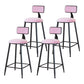 Industrial Armless Backrest Counter Stool Iron Cafe Bar Stool with Velvet Cushion Pink 4 Piece Set Counter Stool(26"H) Clearhalo 'Bar Furniture' 'Bar Stools' 'bar_stools' 'furn' 'furn_bar_stools' 'Furniture' 'furniture_bar_stools' 'Kitchen & Dining Furniture' 4939617