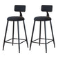 Industrial Armless Backrest Counter Stool Iron Cafe Bar Stool with Velvet Cushion Black 2 Piece Set Counter Stool(26"H) Clearhalo 'Bar Furniture' 'Bar Stools' 'bar_stools' 'furn' 'furn_bar_stools' 'Furniture' 'furniture_bar_stools' 'Kitchen & Dining Furniture' 4939619