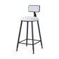 Industrial Armless Backrest Counter Stool Iron Cafe Bar Stool with Velvet Cushion White 1 Piece Counter Stool(26"H) Clearhalo 'Bar Furniture' 'Bar Stools' 'bar_stools' 'furn' 'furn_bar_stools' 'Furniture' 'furniture_bar_stools' 'Kitchen & Dining Furniture' 4939621