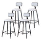 Industrial Armless Backrest Counter Stool Iron Cafe Bar Stool with Velvet Cushion White 4 Piece Set Counter Stool(26"H) Clearhalo 'Bar Furniture' 'Bar Stools' 'bar_stools' 'furn' 'furn_bar_stools' 'Furniture' 'furniture_bar_stools' 'Kitchen & Dining Furniture' 4939623