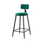 Industrial Armless Backrest Counter Stool Iron Cafe Bar Stool with Velvet Cushion Green 1 Piece Counter Stool(26"H) Clearhalo 'Bar Furniture' 'Bar Stools' 'bar_stools' 'furn' 'furn_bar_stools' 'Furniture' 'furniture_bar_stools' 'Kitchen & Dining Furniture' 4939624