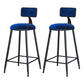 Industrial Armless Backrest Counter Stool Iron Cafe Bar Stool with Velvet Cushion Blue 2 Piece Set Counter Stool(26"H) Clearhalo 'Bar Furniture' 'Bar Stools' 'bar_stools' 'furn' 'furn_bar_stools' 'Furniture' 'furniture_bar_stools' 'Kitchen & Dining Furniture' 4939628
