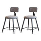 Industrial Armless Backrest Counter Stool Iron Cafe Bar Stool with Velvet Cushion Gray 2 Piece Set Short Stool(18"H) Clearhalo 'Bar Furniture' 'Bar Stools' 'bar_stools' 'furn' 'furn_bar_stools' 'Furniture' 'furniture_bar_stools' 'Kitchen & Dining Furniture' 4939631